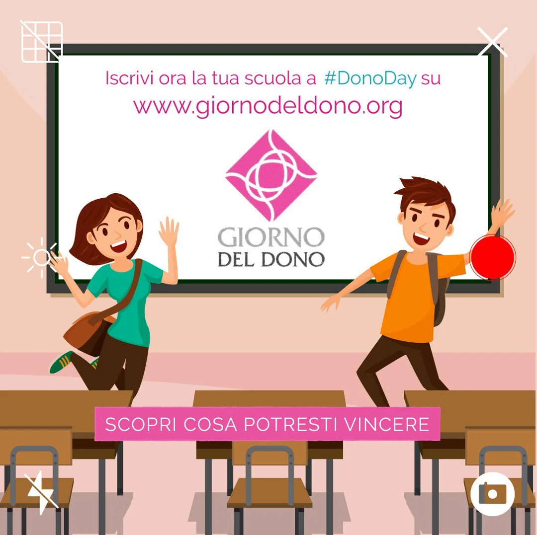 L'Istituto Italiano della Donazione (IID) invita tutte le scuole italiane di ogni ordine e grado a partecipare al Giorno del Dono 2025, che si terrà sabato 4 Ottobre 2025, partecipando a due Contest
