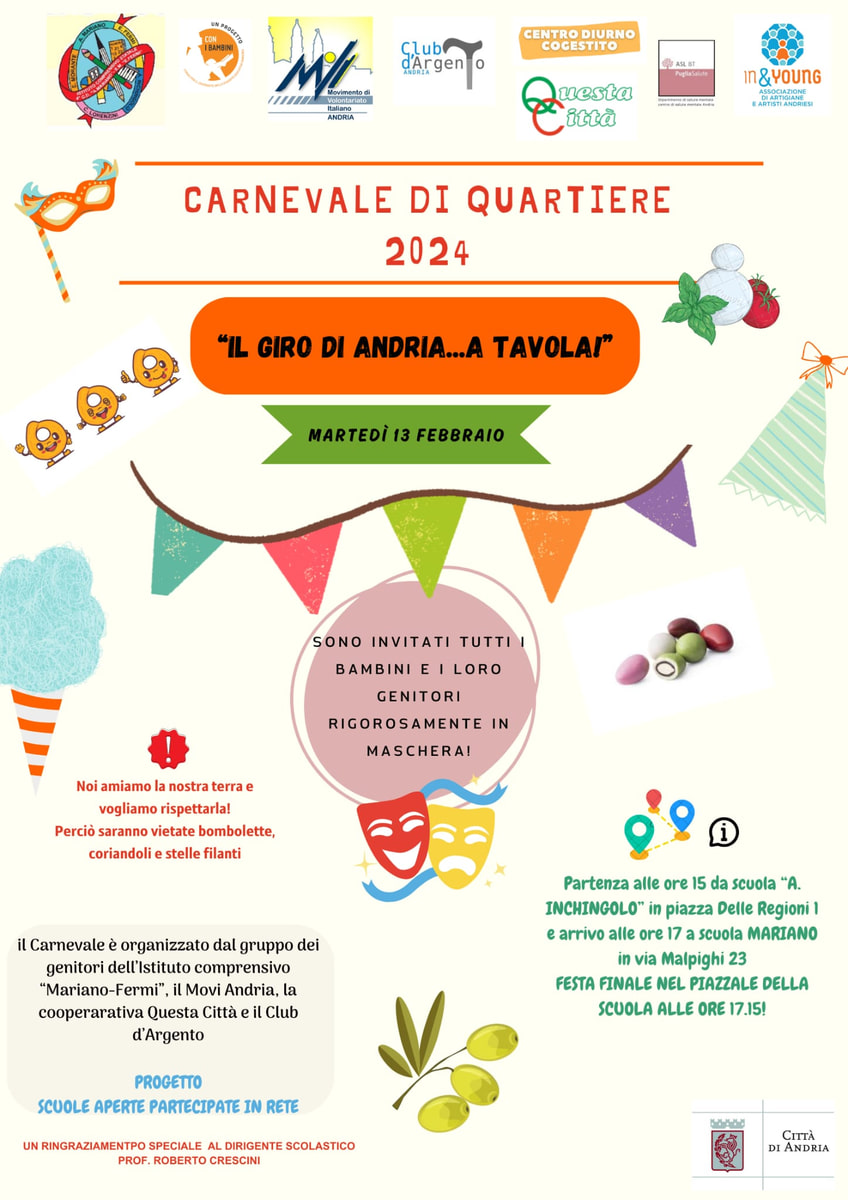 Locandina Carnevale quartiere MoVi Andria 2024