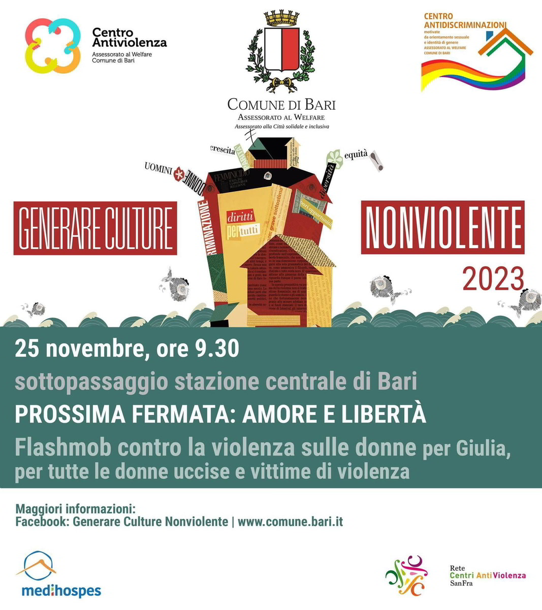 Locandina Flashmob giornata della donna Centro Antiviolenza Bari