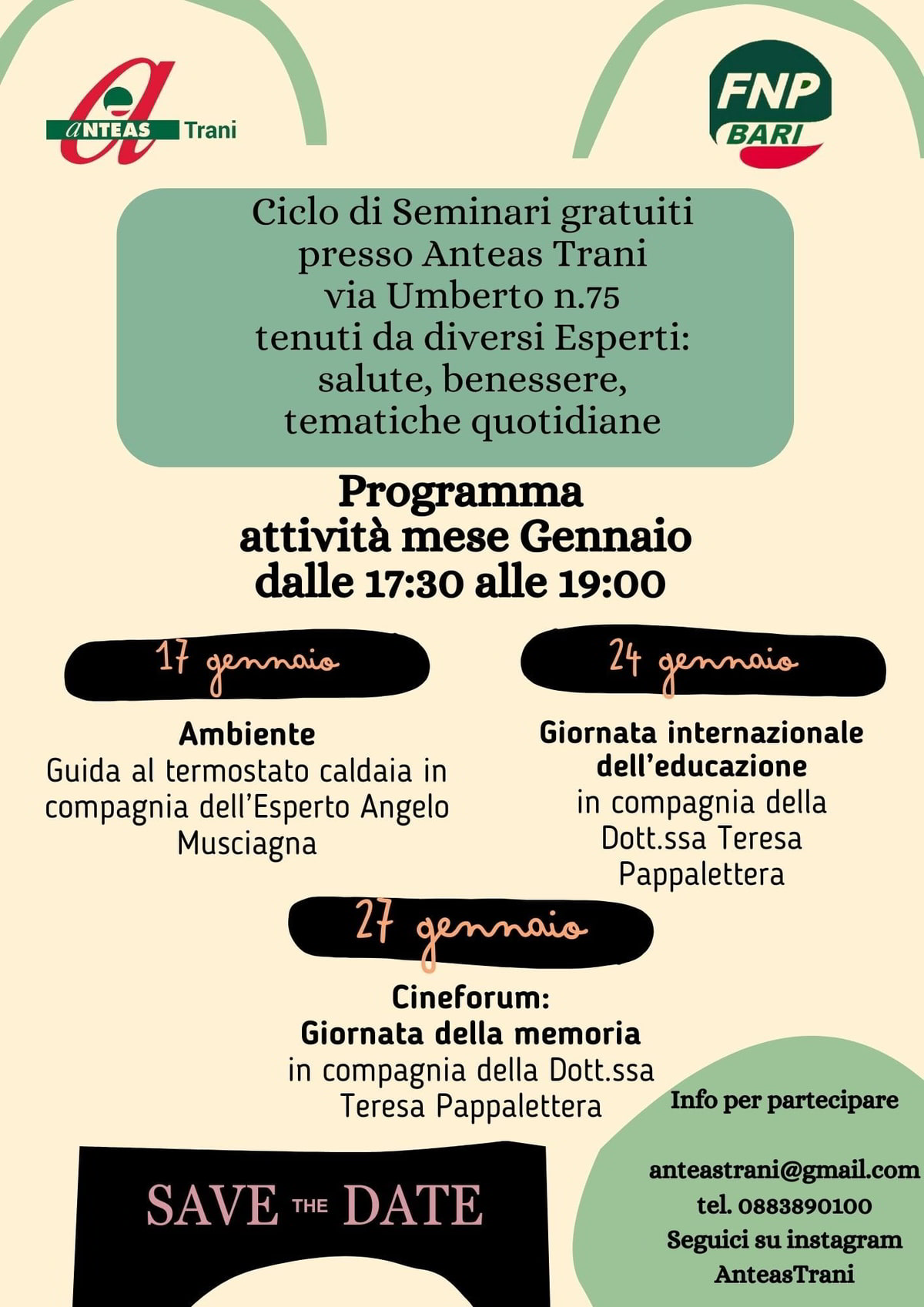 Incontri ANTEAS TRANI benessere comunità