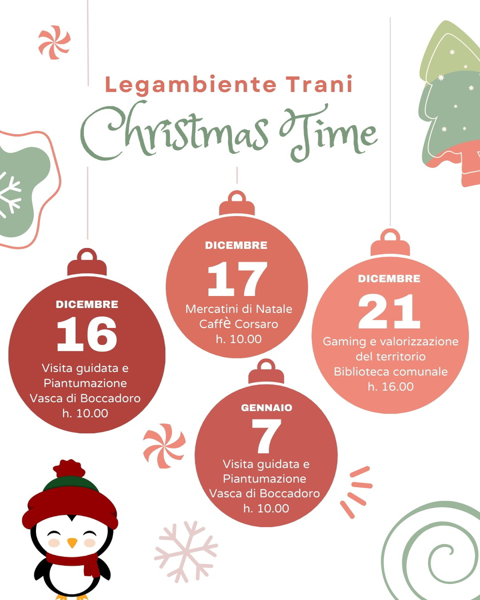 Locandina Legambiente Trani feste di Natale