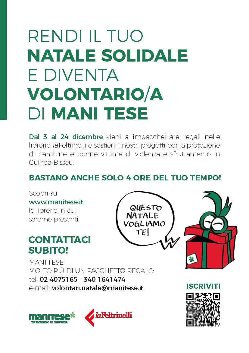 Locandina Mani Tese ricerca volontari dicembre Molto più di un pacchetto 2021