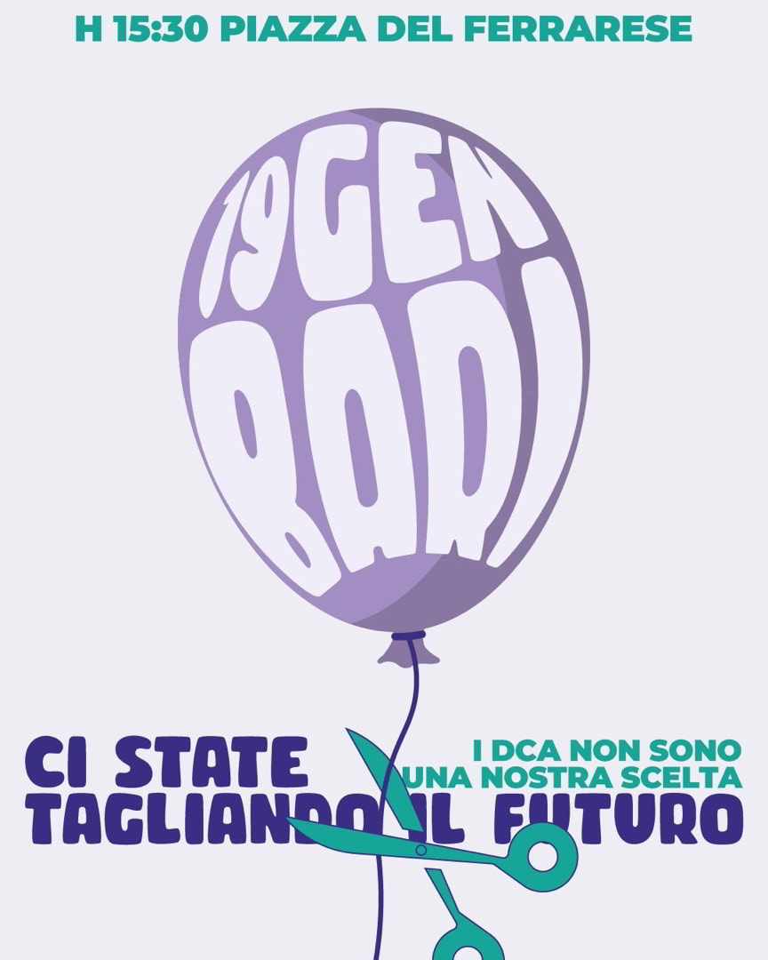 Locandina Manifestazione Non tagliate fondi tagliateci sofferenze