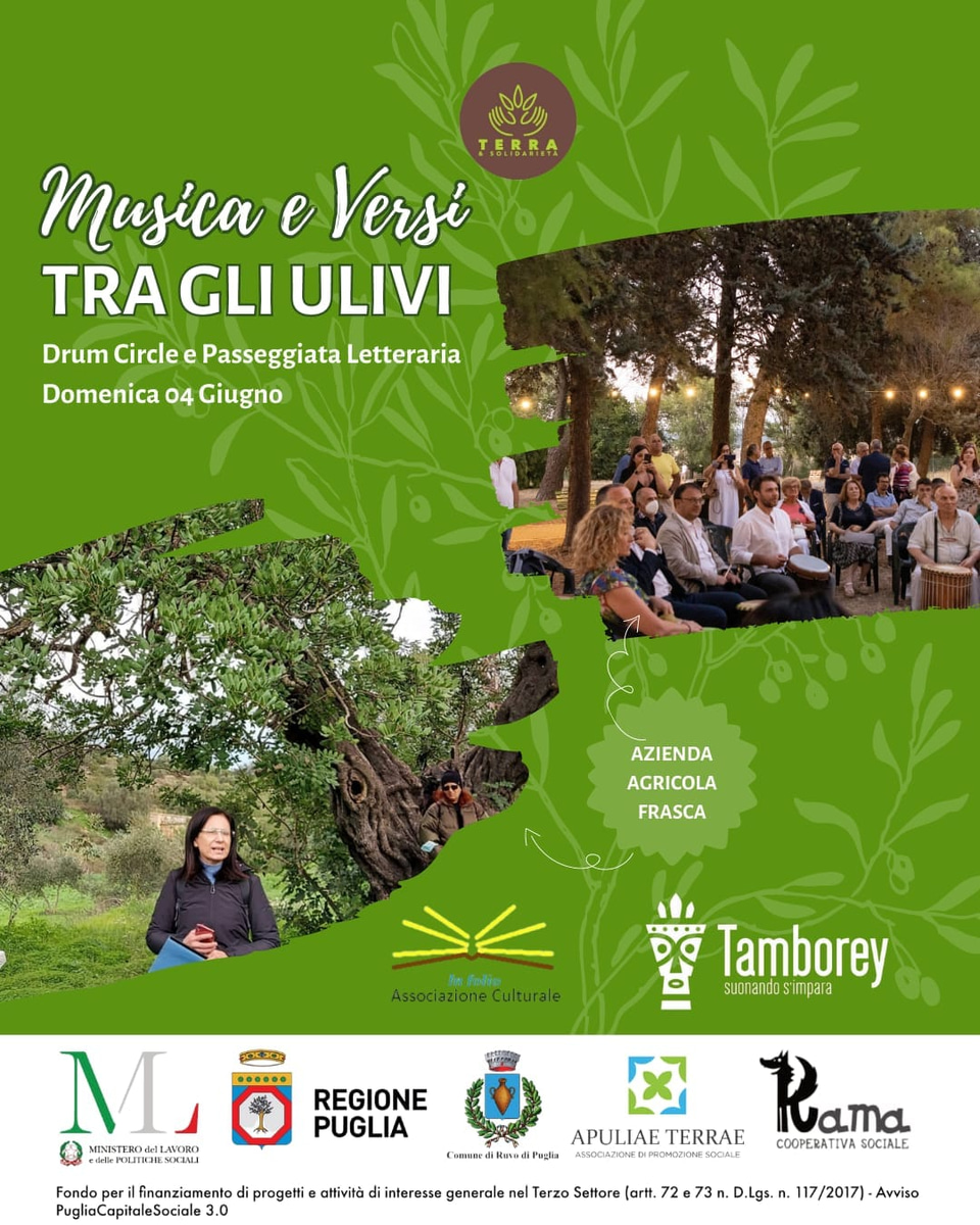 Locandina Musica e Versi tra gli Ulivi Apulia Terrae APS