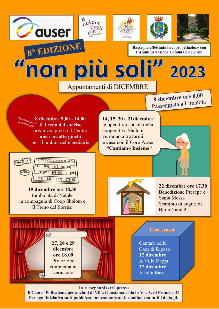 Locandina Non più soli 2023 Auser Trani
