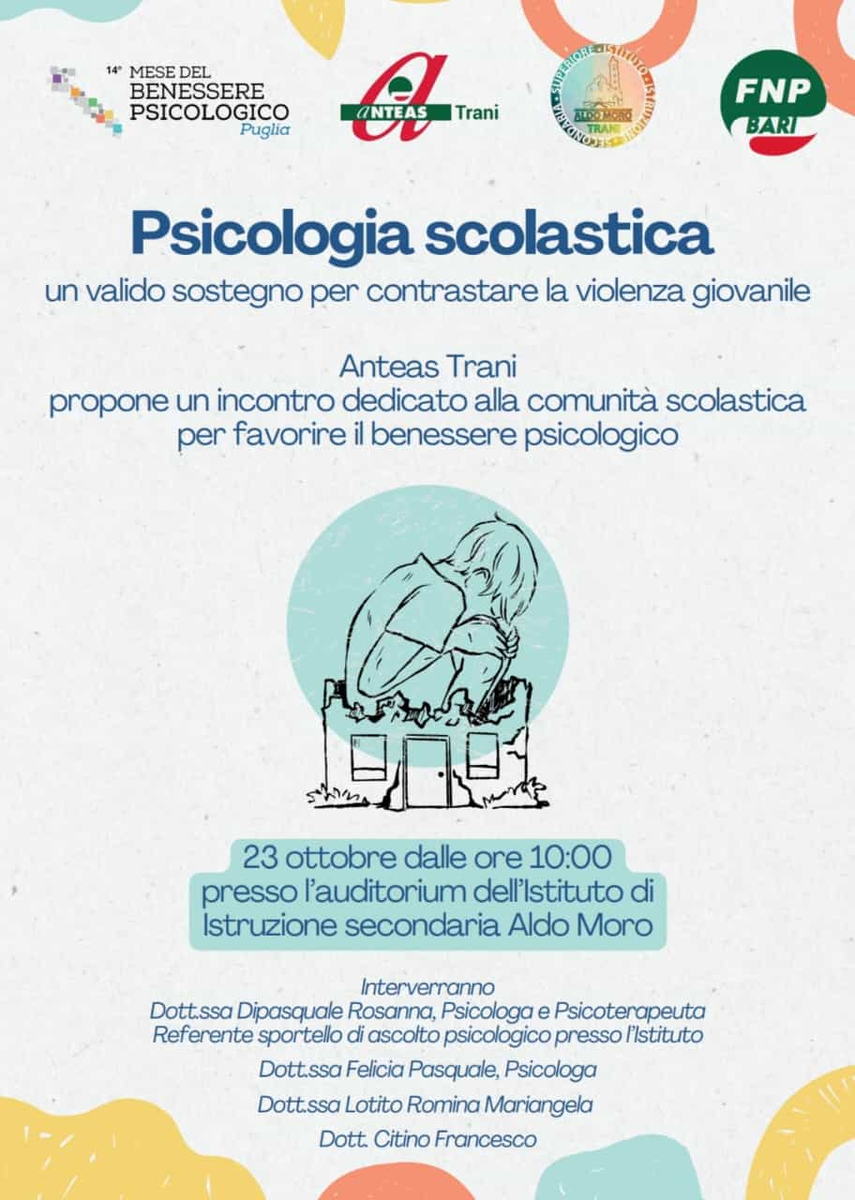 Locandina Psicologia scolastica Anteas Trani