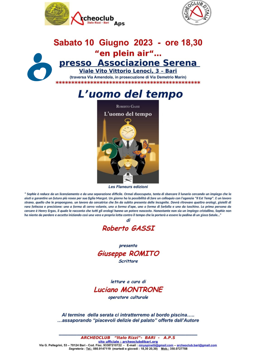 Locandina libro Roberto Gassi L'uomo del tempo