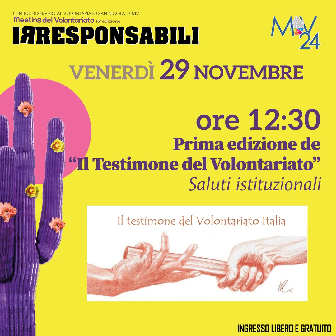 Prima edizione de “Il testimone del Volontariato” Raffaele Parolisi, Presidente Onorario Il Testimone del Volontariato Italia OdV Debora Ciliento, Assessora Trasporti e Mobilità sostenibile della Regione Puglia Paola Romano, Assessora alle Culture del Comune di Bari