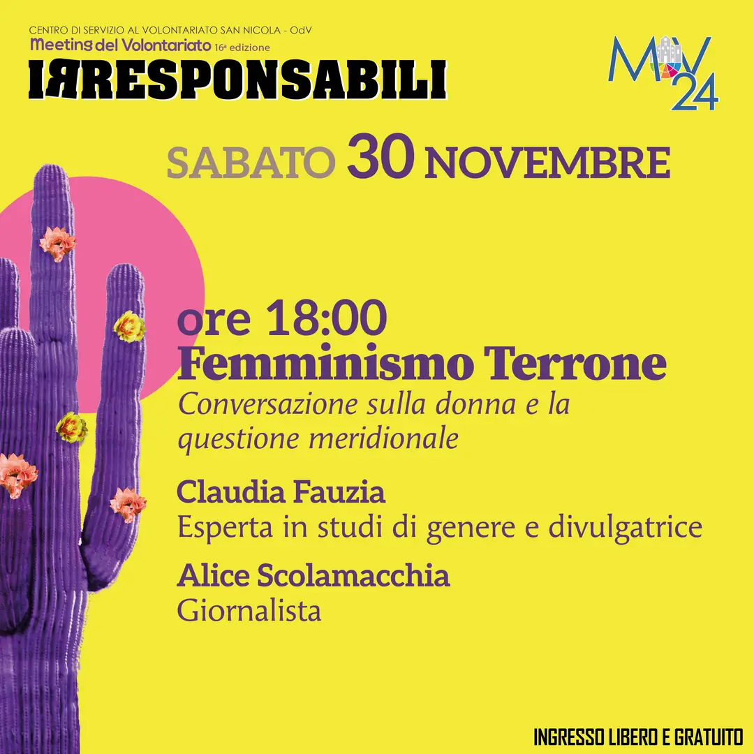 Femminismo Terrone conversazione sulla donna e la questione meridionale Claudia Fauzia, Esperta in studi di genere e divulgatrice del femminismo terrone Alice Scolamacchia, Giornalista