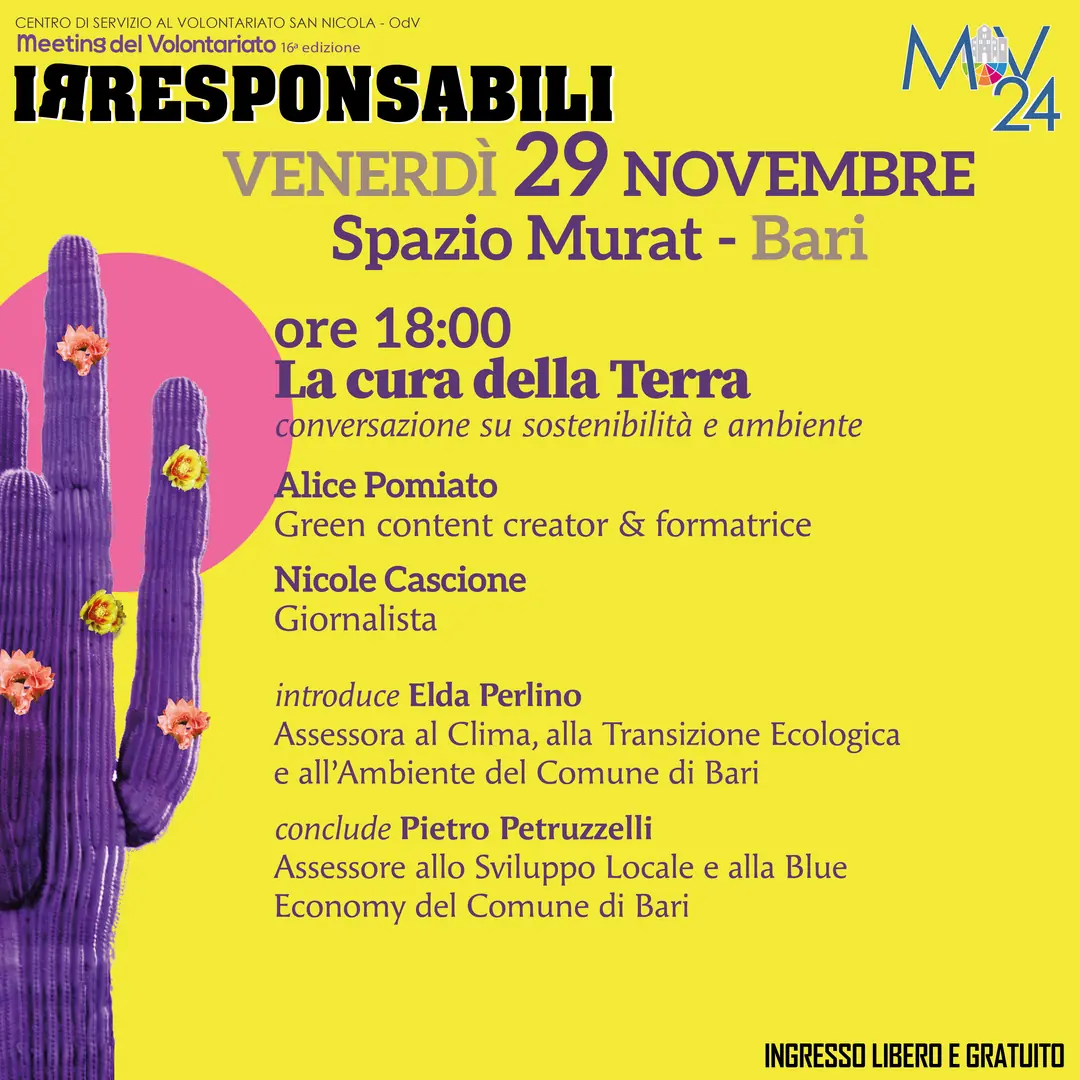 La cura della Terra conversazione su sostenibilità e ambiente Alice Pomiato, Green Content Creator e Formatrice Nicole Cascione, Giornalista