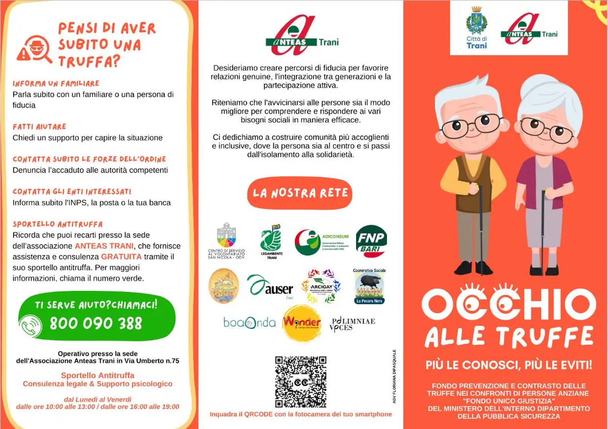 Campagna di sensibilizzazione Occhio alle truffe Anteas Trani 2024