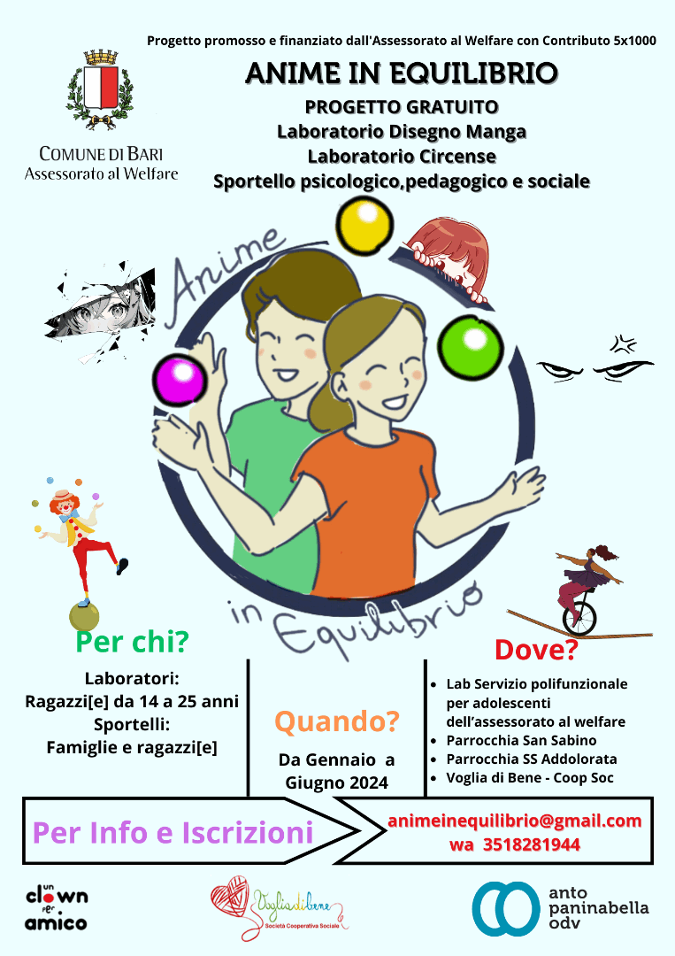 Progetto Anime Equilibrio Bari Laboratori Sportelli