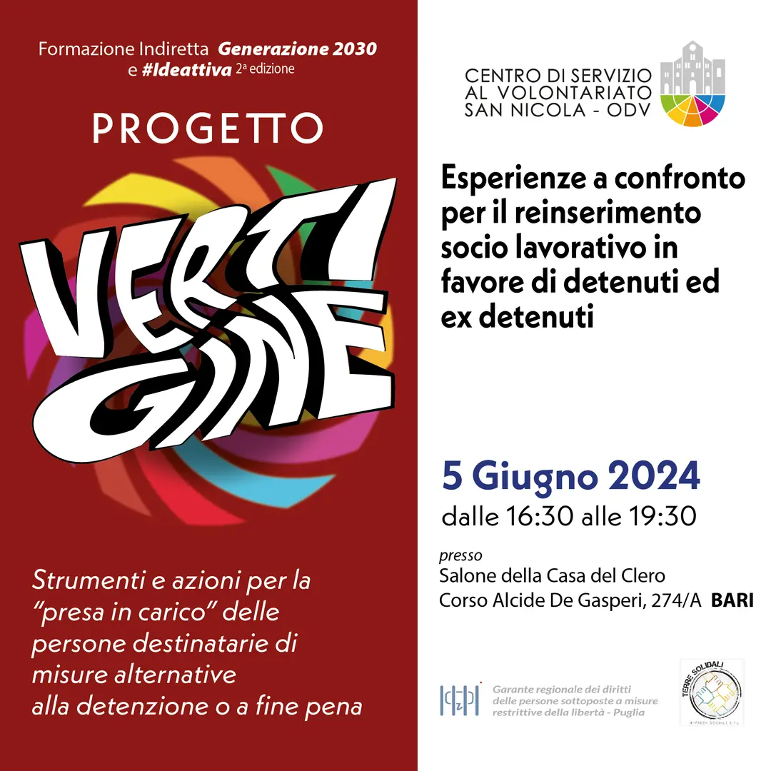 Progetto Vertigine CSVSN reinserimento lavorativo detenuti