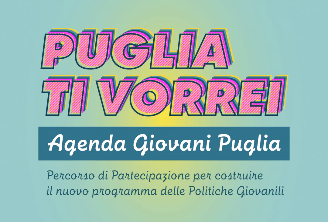 Martedì 6 Ottobre 2026 dalle 9:00 alle 11:00, il Nodo Galattica di Trani ospita la tappa di “Puglia ti vorrei – Agenda Giovani Puglia 2026-2029”, presso la Biblioteca Comunale “Giovanni Bovio”, in piazzetta San Francesco a Trani.