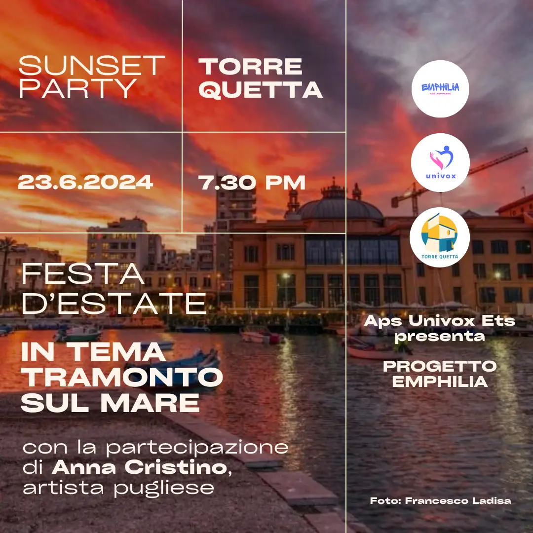 Univox Sunset Party progetto Emphilia Anna Cristino