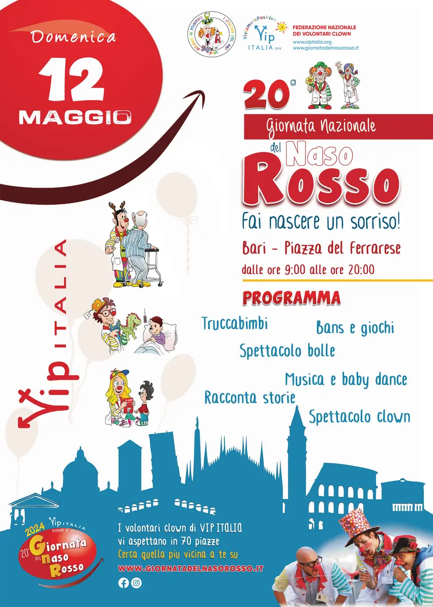 VIP Bari OdV Viviamo In Positivo Giornata nazionale Naso Rosso 2024
