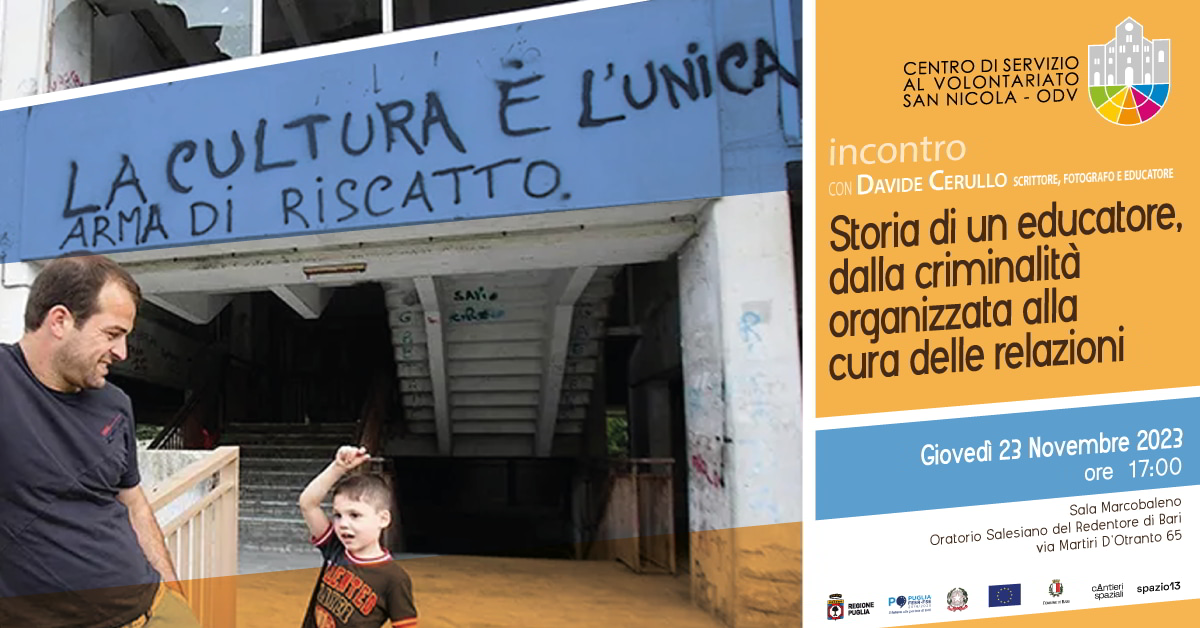 banner Davide Cerullo storia di un educatore CSVSN Cantieri Spaziali