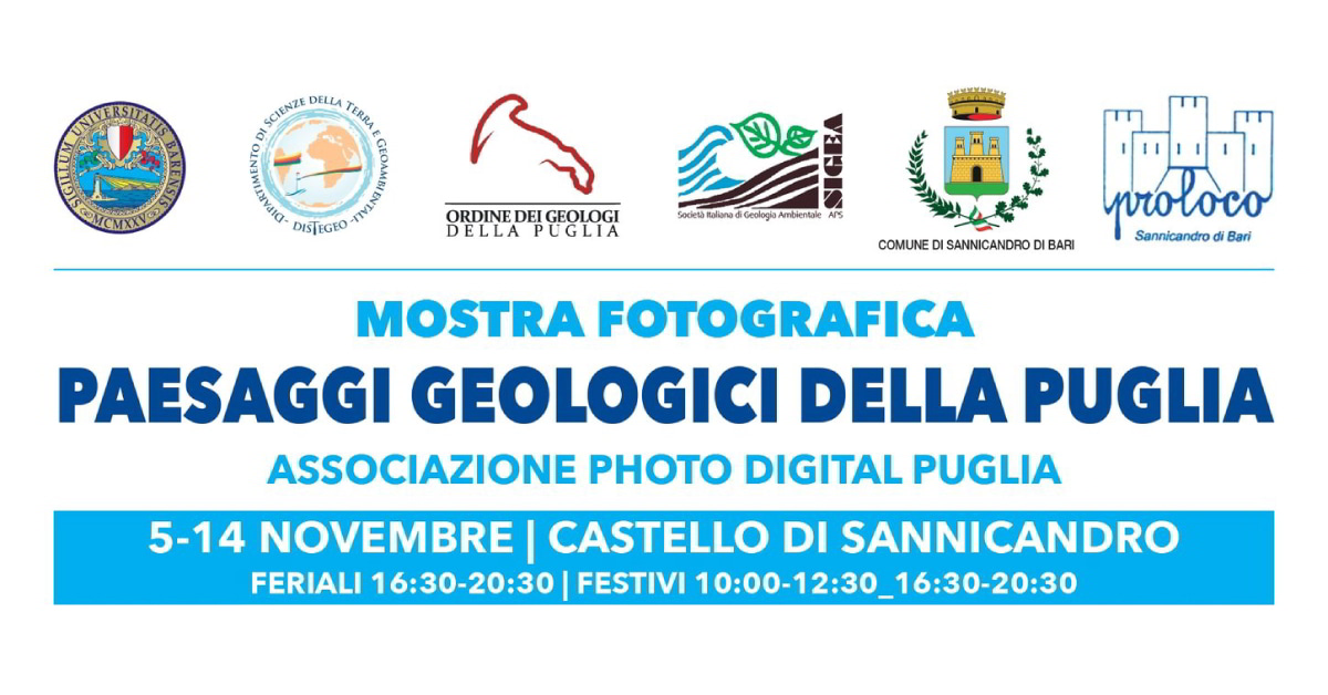 banner mostra fotografica Paesaggi Geologici della Puglia SIGEA 2023