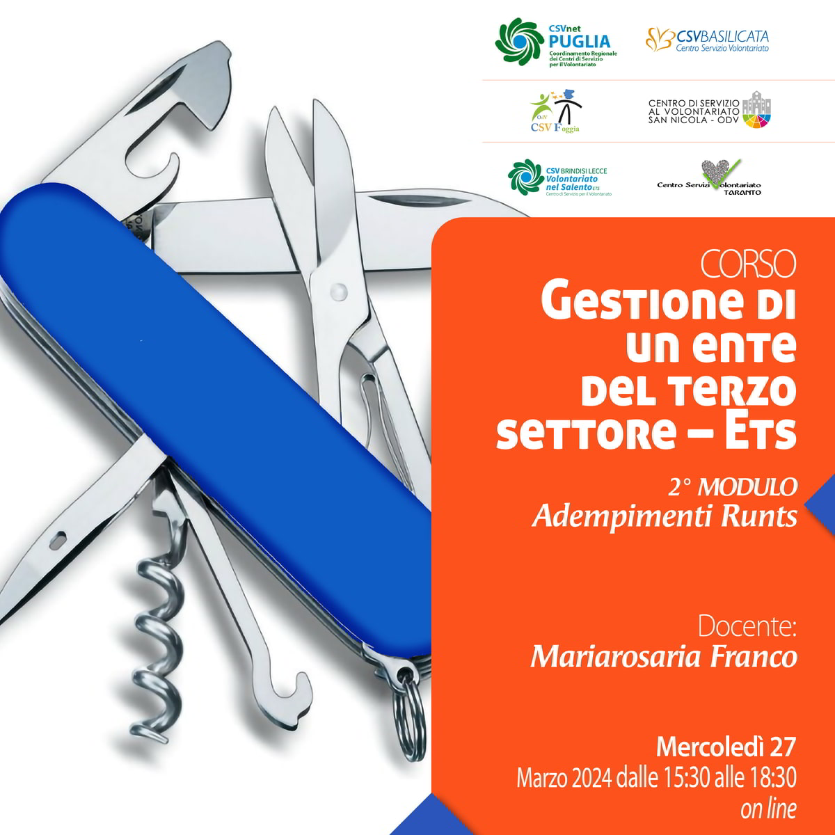 corso gestione ETS - Adempimenti RUNTS