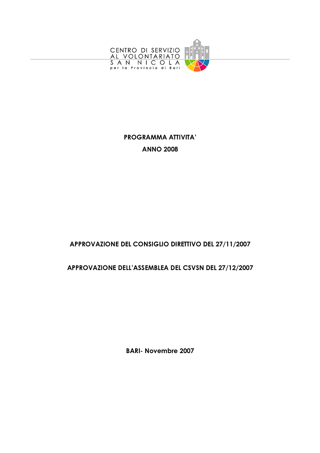 Programma delle attività 2008