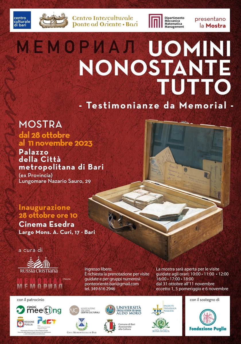 locandina Mostra Uomini nonostante tutto testimonianze Memorial