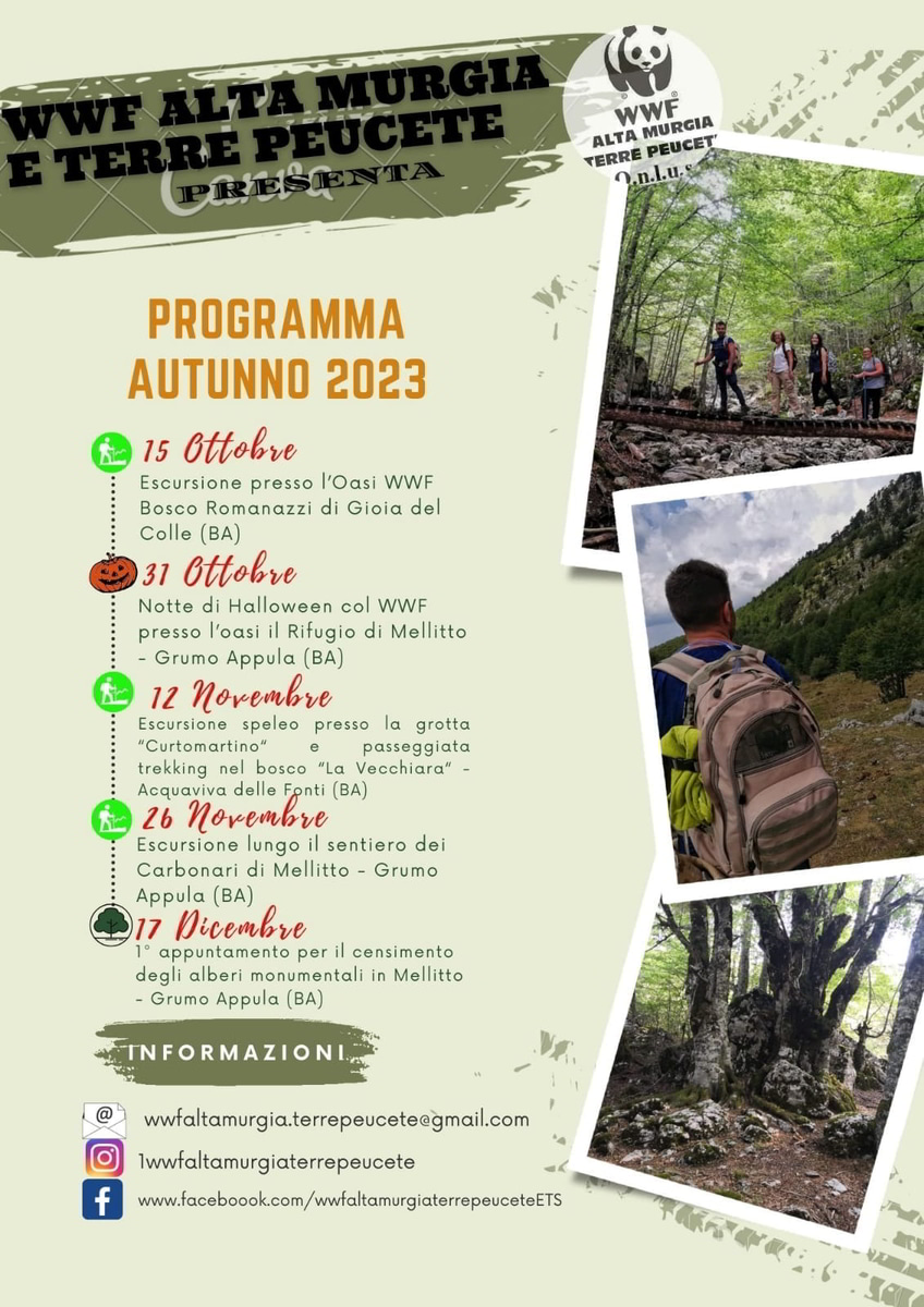 locandina WWF Alta Murgia e Terre Peucete 2023